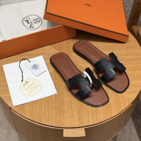 HERMES 181 Oran 拖鞋 颜色/Colour:黑色/black