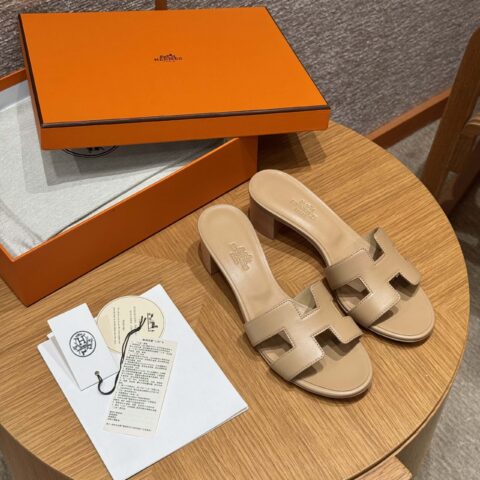 HERMES 185 Oasis 高跟凉拖 颜色/Colour：亚麻米色/Beige Albinos