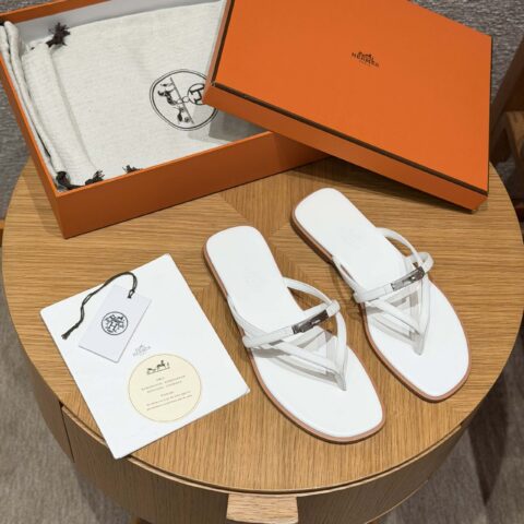 HERMES 627Miss 拖鞋 颜色/Colour：白色/white