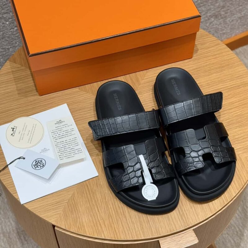 HERMES 225 CHYPRE SANDAL 老舅鞋 颜色/Colour:黑色/89/Noir