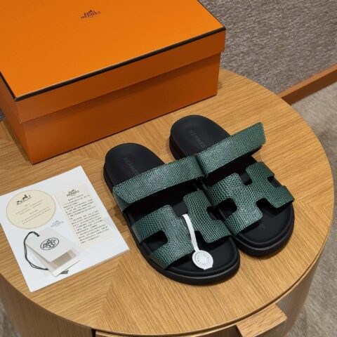 HERMES 225 CHYPRE SANDAL 老舅鞋 颜色/Colour:祖母绿/67/Vert Fonce