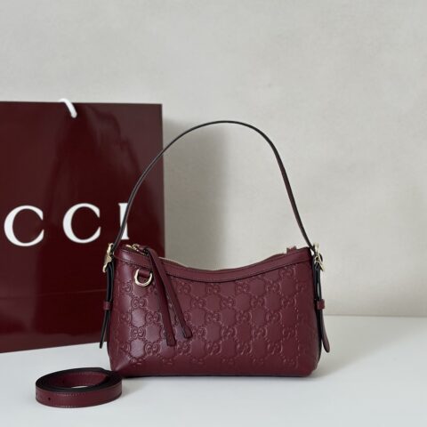 GUCCI 专柜品质，顶级原单货，实物实拍！款号847450酒红压花