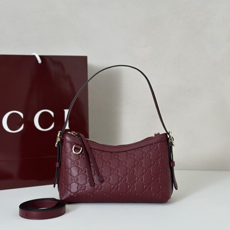 GUCCI 专柜品质，顶级原单货，实物实拍！款号847450酒红压花