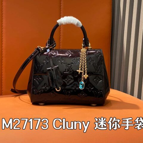 【原单精品】M27173车厘子色 漆皮链条手提包 Cluny 迷你手袋