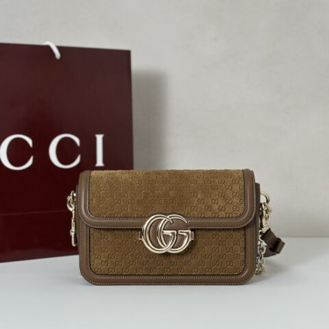 GUCCI 专柜品质，顶级原单货，实物实拍！826761棕色压G