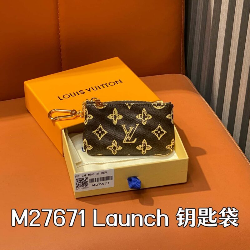【原单精品】M27671棕色 老花钥匙包零钱包 Launch 钥匙袋
