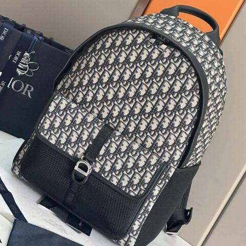  [顶级原单］ Dior迪奥Dior 8 双肩背包 型号.93383黑布 蓝布