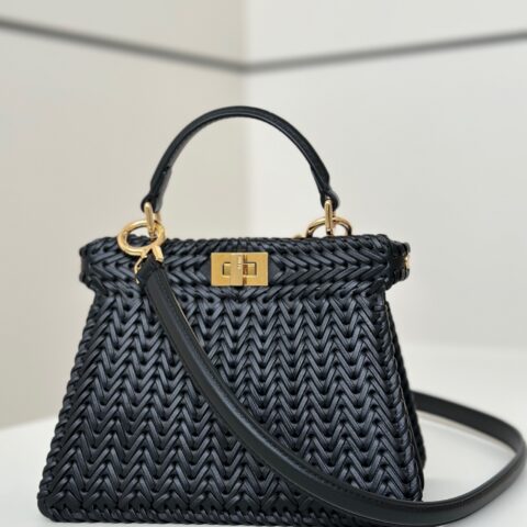 FENDI Peekaboo ISeeU全新系列全皮编织款 款号80138s黑色
