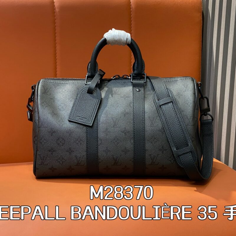 【原单精品】M28369黑灰花 男包speedy枕头包 KEEPALL BANDOULIÈRE 25 手袋