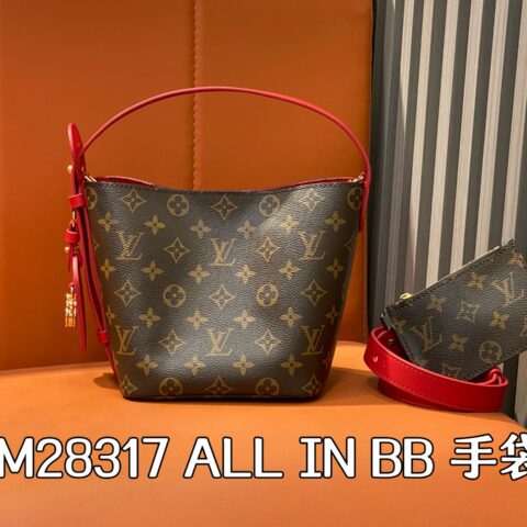 【原单精品】M28317老花红色 水桶包 当季新款 ALL IN BB 手袋