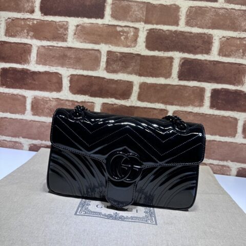 GUCCI 专柜品质，顶级原单货，实物实拍！443497克色漆皮