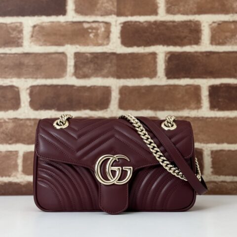 GUCCI 专柜品质，顶级原单货，实物实拍！款号443497酒红色
