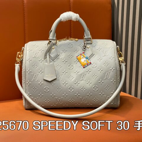 【原单精品】M25670灰色 全皮speedy枕头包 SPEEDY SOFT 30 手袋