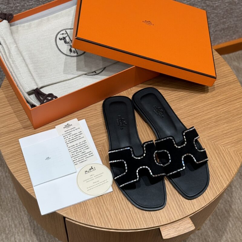 HERMES 181 Oran 拖鞋 颜色/Colour：黑色/ck89/noir
