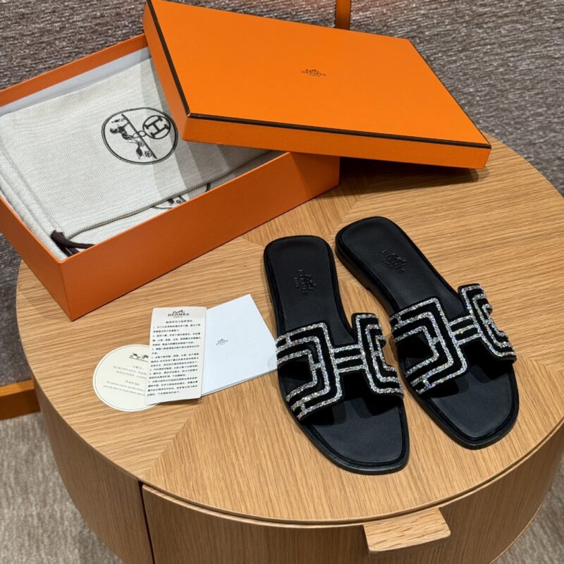 HERMES 181 Oran 拖鞋 颜色/Colour:黑色/ck89/noir