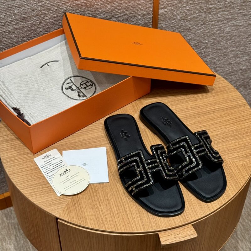 HERMES 181 Oran 拖鞋 颜色/Colour：黑色/ck89/noir