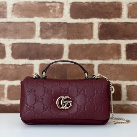 GUCCI 专柜品质，顶级原单货，实物实拍！款号806017酒红压花