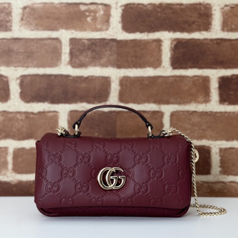 GUCCI 专柜品质，顶级原单货，实物实拍！款号806017酒红压花