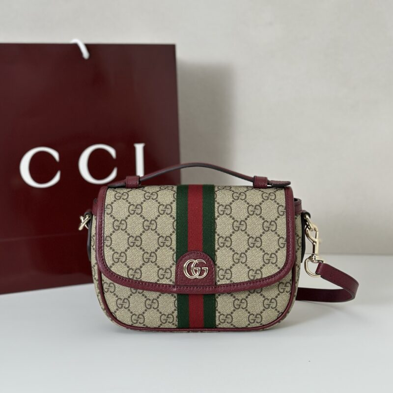 GUCCI 专柜品质，顶级原单货，实物实拍！款号836843啡胶/酒红皮