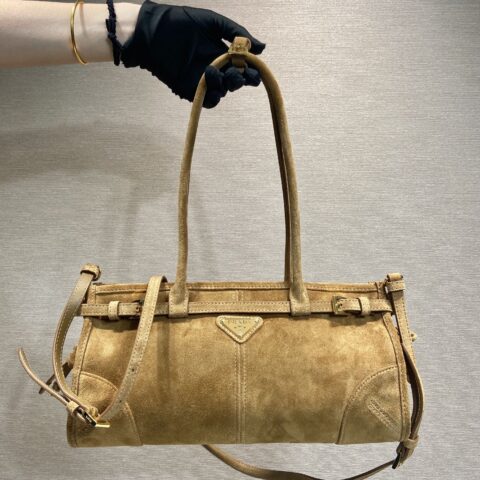 PRADA LusSolf磨砂皮 1BA426肉桂色