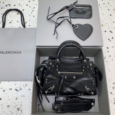 Balenciaga 最新款Neo cagole机车包 638515 黑银扣