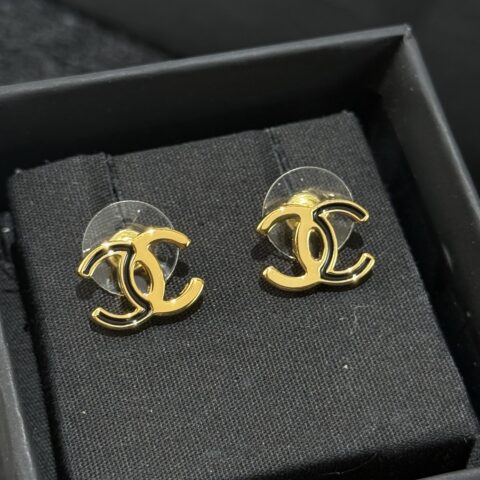 ❗️新品❗️ ☀️新款☑️ 香奈儿双C 双拼金黑耳钉耳环