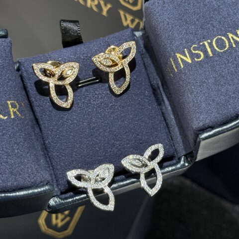 ❗️新品❗️ ☀️HARRY WINSTON  HW海瑞温时顿 Lily Cluster系列三叶草耳环耳钉