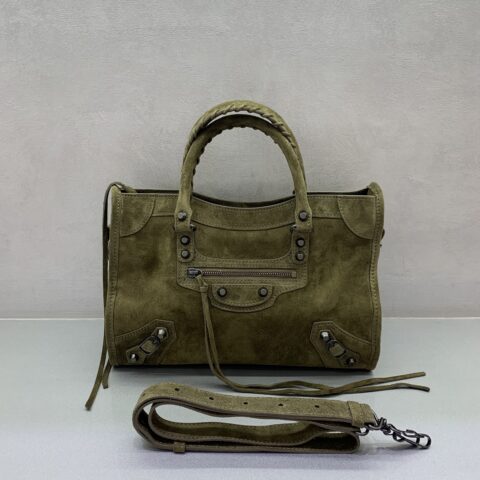 Balenciaga 最具标志性手袋Le City款号;084669磨砂墨绿色