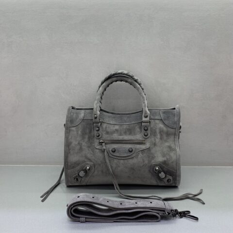 Balenciaga 最具标志性手袋Le City款号;084669磨砂灰色