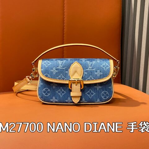 【原单精品】M27700蓝色 丹宁牛仔迷你法棍 NANO DIANE 手袋
