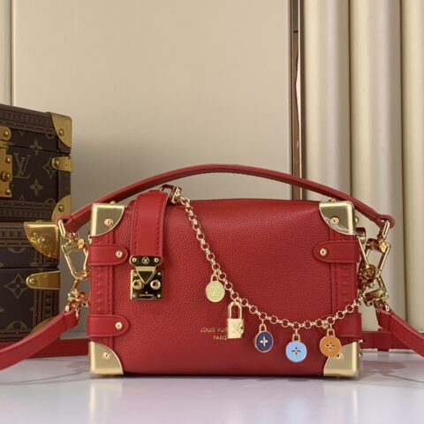 【原单精品】M28333红色 全皮软盒子链条包 当季新款 SIDE TRUNK 小号手袋