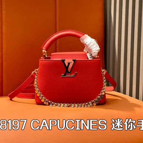 【原单精品】M28197红色 全皮链条cap那英款 当季新款 CAPUCINES 迷你手袋