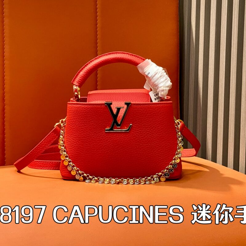 【原单精品】M28197红色 全皮链条cap那英款 当季新款 CAPUCINES 迷你手袋