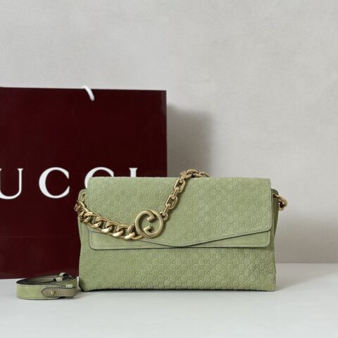 GUCCI 专柜品质，顶级原单货，实物实拍！款号857622灰绿反绒压
