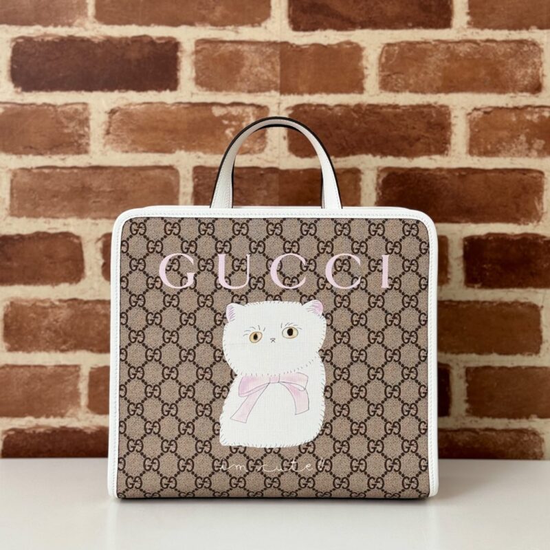 GUCCI 专柜品质，顶级原单货，实物实拍！款号605614小猫白皮