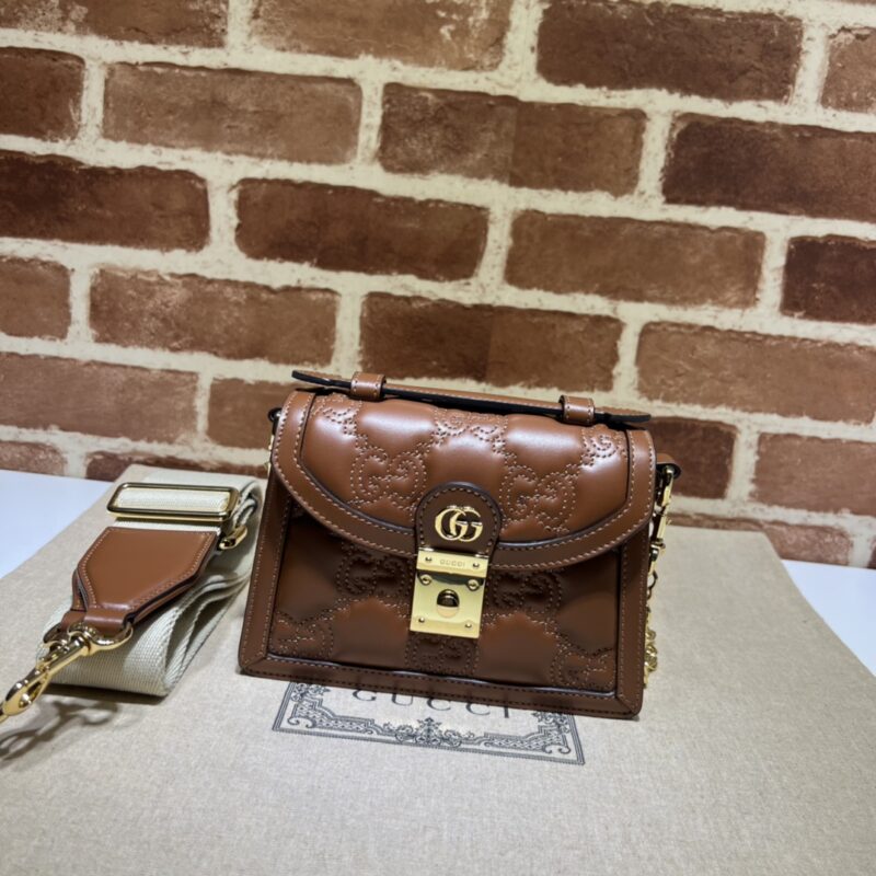 GUCCI 专柜品质，顶级原单货，实物实拍！款号724499棕色绣G