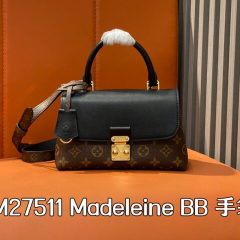 【原单精品】M27511老花黑色 手提翻盖 玛德琳 Madeleine BB 手袋