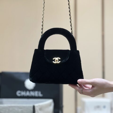 CHANEL 24A kelly丝绒黑色 AS4416