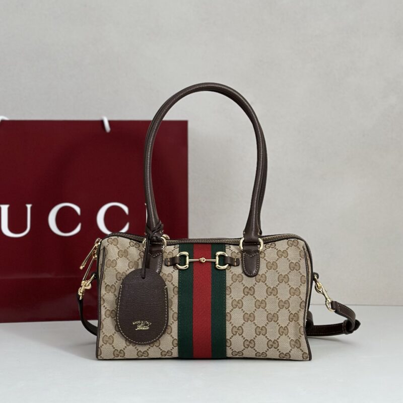 GUCCI 专柜品质，顶级原单货，实物实拍！款号866732杏布/棕皮