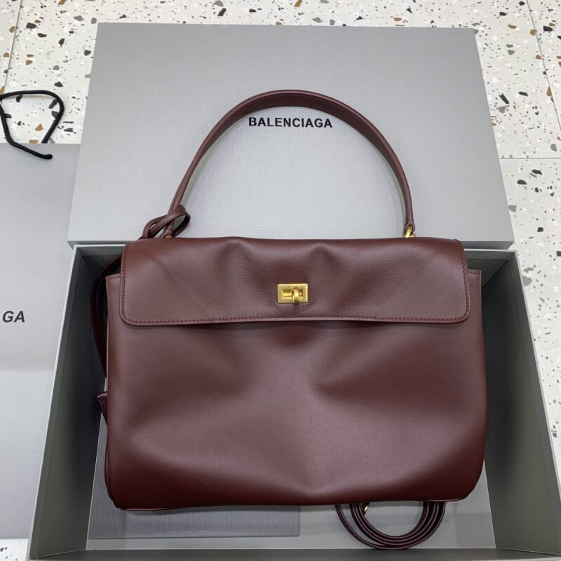 Balenciaga 𝐑𝐎𝐃𝐄𝐎 𝐁𝐀𝐆 系列手袋👜 款号：789721【中号枣红色】