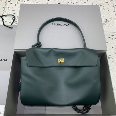 Balenciaga 𝐑𝐎𝐃𝐄𝐎 𝐁𝐀𝐆 系列手袋👜 款号:789721【中号孔雀绿金扣】