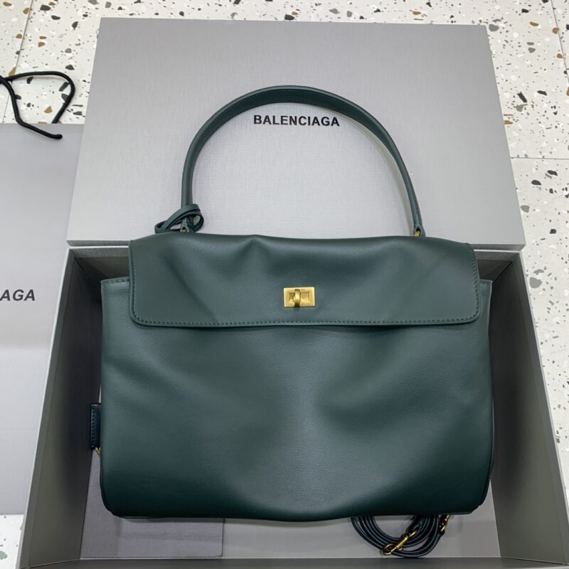 Balenciaga 𝐑𝐎𝐃𝐄𝐎 𝐁𝐀𝐆 系列手袋👜 款号:789721【中号孔雀绿金扣】