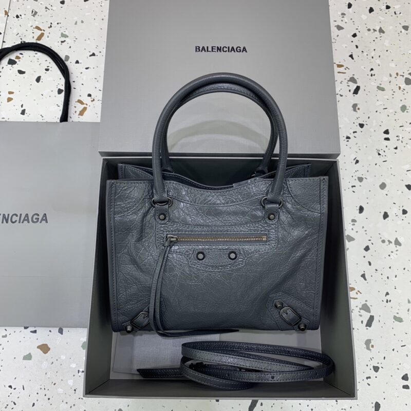 Balenciaga Le City 竖版托特/机车包 款号:852668 【小号深灰】