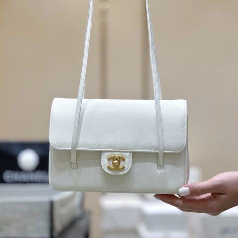 CHANEL 26P Preppy coco包王👜 AS6130白色