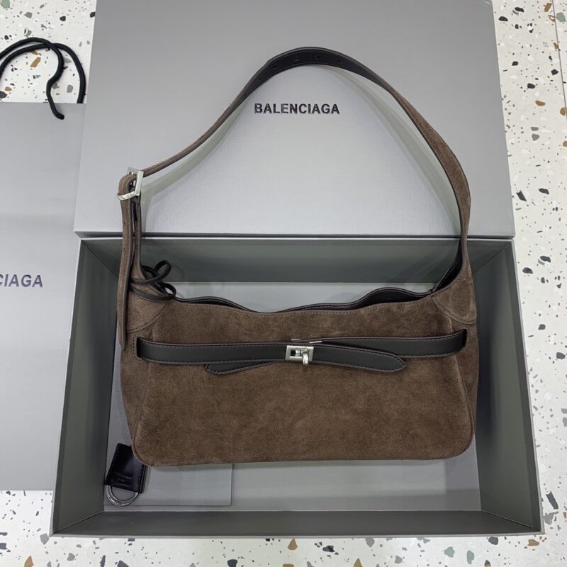 Balenciaga 新款belair单肩包 款号：810680 小号【麂皮深咖】