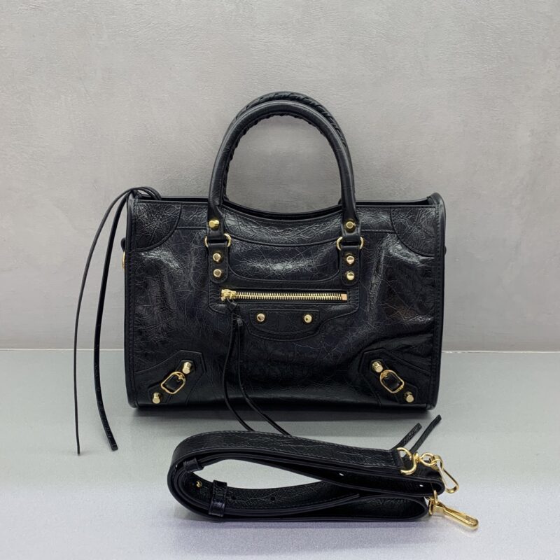 Balenciaga 最具标志性手袋Le City系列 款号；084669 中号 【黑色金扣】