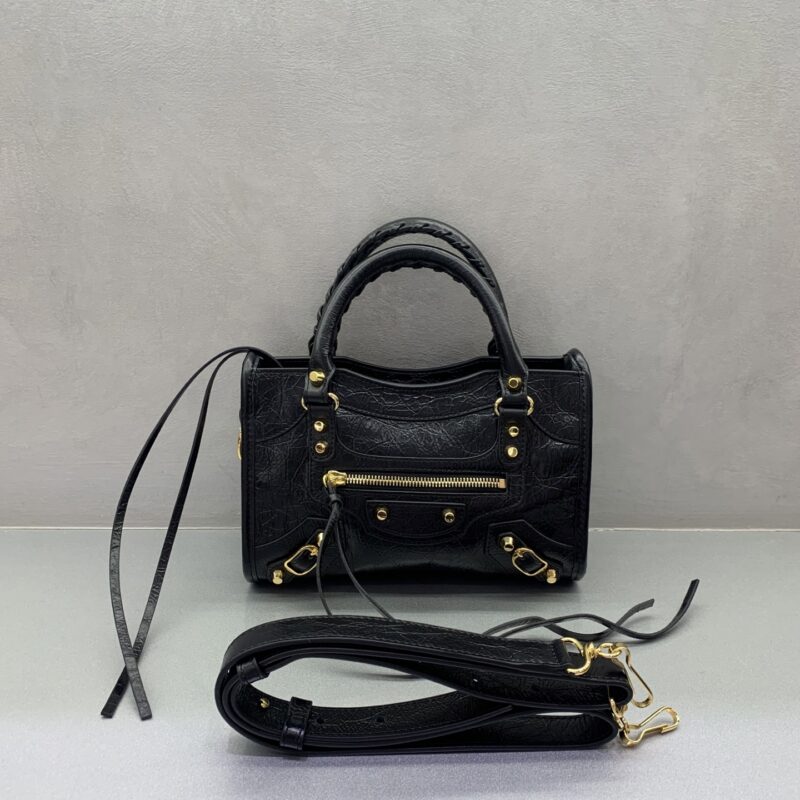 Balenciaga 最具标志性手袋Le City系列 款号:084228 小号【黑色金扣】