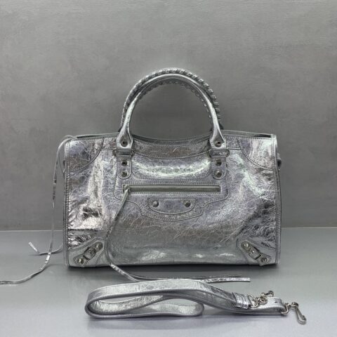 Balenciaga 最具标志性手袋Le City系列 款号：115748【爆裂银色】 大号
