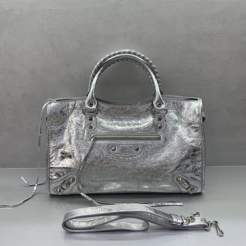 Balenciaga 最具标志性手袋Le City系列 款号：115748【爆裂银色】 大号