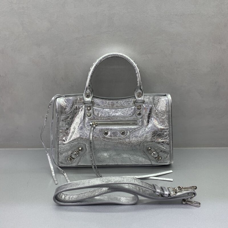 Balenciaga 最具标志性手袋Le City系列  款号；084669 【爆裂银色】中号